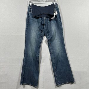Oh Baby Motherhood Dark Wash Bootcut Maternity Jeans Belly‎ Band Size Large
